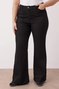Trendyol Curve Black High Waist flared leg Plus Size Flare Fit jeans - Image 3