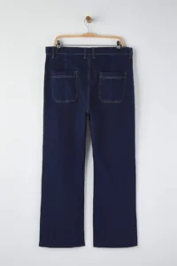 Trendyol Curve Dark Blue High Waist Cutaway Straight Fit denim plus size jeans - Image 7