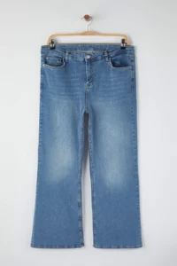 Trendyol Curve Mavi High Waist flared leg Flare Fit denim plus size jeans - Image 5