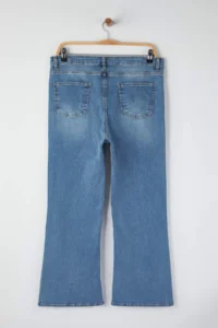 Trendyol Curve Mavi High Waist flared leg Flare Fit denim plus size jeans - Image 6