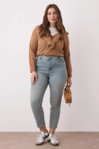 Trendyol Curve Mavi High Waist Flexible Plus Size skinny jeans