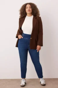 Trendyol Curve Mavi High Waist Waist Detailed Plus Size skinny jeans - Image 2