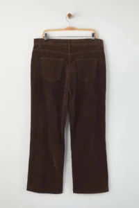 Trendyol Curve Brown Suede Look Straight Fit plus size jeans - Image 7