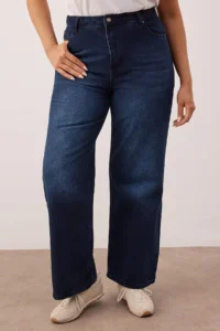 Trendyol Curve Gece Mavisi High Waist Wide Leg Plus Size Wide Leg jeans - Image 3