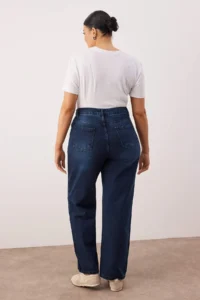 Trendyol Curve Gece Mavisi High Waist Wide Leg Plus Size Wide Leg jeans - Image 4