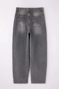 Trendyol Curve Gray High Waist barrel Baggy 100% Cotton Non-Stretch plus size jeans - Image 6