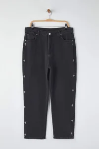 Trendyol Curve Black Stone High Waist Plus Size Mom jeans - Image 5