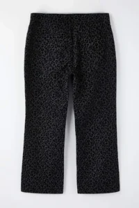 Trendyol Curve Black Suede Look Leopard Patterned High Waist Wide Leg/Wide Leg plus size jeans - Image 4