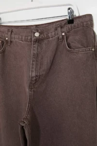 Trendyol Curve Brown Yüksel Waist 90's Straight Fit 100% Cotton Non-Stretch plus size jeans - Image 4