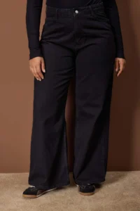 Trendyol Curve Anthracite Yüksel Waist 90's Straight Fit 100% Cotton Non-Stretch plus size jeans - Image 3
