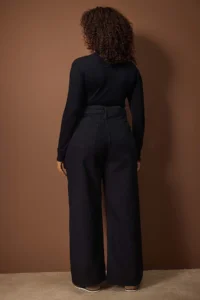 Trendyol Curve Anthracite Yüksel Waist 90's Straight Fit 100% Cotton Non-Stretch plus size jeans - Image 4
