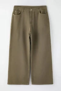 Trendyol Curve Khaki High Waist 90'lar Wideleg/Wide Leg plus size jeans - Image 3