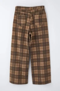 Trendyol Curve Multicolored Plaid Patterned Wide Leg/Wide Leg 100% Cotton Non-Stretch plus size jeans - Image 4