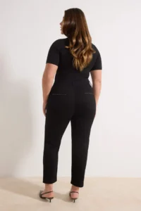 Trendyol Curve Non-fading Black High Waist Trok Detailed Flexible Plus Size Mom jeans - Image 4
