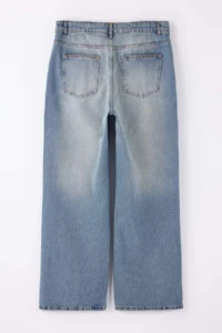 Trendyol Curve Mavi High Waist Wide Leg Wide Leg 100% Cotton plus size jeans - Image 7