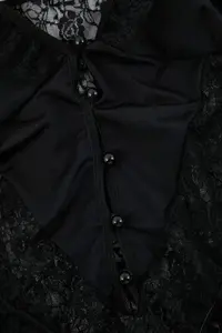 Trendyol Curve Black Lace Detailed Frilly Wireless Lingerie Plus Size Bodysuit - Image 3