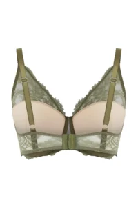 Trendyol Curve Khaki Lace Fixed Sponge Covered T-Shirt Bra Plus Size Bra - Image 4