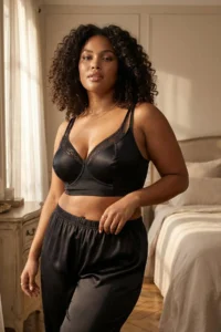Trendyol Curve Black Lace without filling Double Sleeveless underwire Wide Lace Closure Bra - Image 3