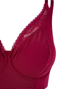 Trendyol Curve Cherry Lace without filling Double Sleeveless underwire Wide Lace Closure Bra - Image 4