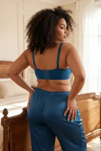 Trendyol Curve Petrol Blue Blue Blue Lace without filling Double Sleeveless underwire Wide Sleeve Closure Bra - Image 2