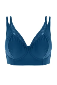 Trendyol Curve Petrol Blue Blue Blue Lace without filling Double Sleeveless underwire Wide Sleeve Closure Bra - Image 3