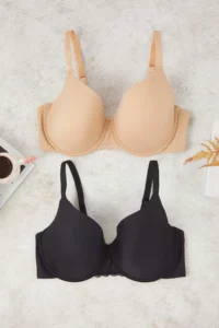 Trendyol Curve Black-Nude 2 Sets Paket underwire T-Shirt Bra Plus Size Bra - Image 2