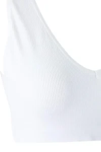 Trendyol Curve White V-neck seamless Without underwire Wireless Flexible bralette Knitting Plus Size Bra - Image 3