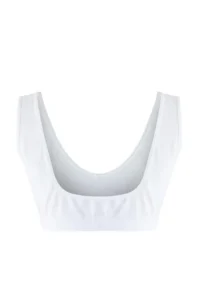Trendyol Curve White V-neck seamless Without underwire Wireless Flexible bralette Knitting Plus Size Bra - Image 4