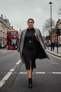 Trendyol Curve Black bodycone/Fitting Arched Drape and slit Knitting Dress