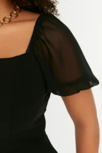 Trendyol Curve Black Weaving slit Dress - Image 4