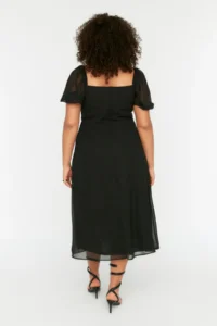 Trendyol Curve Black Weaving slit Dress - Image 5