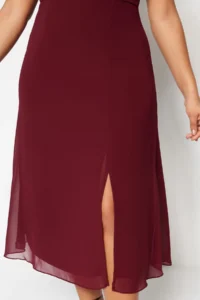 Trendyol Curve Burgundy Weaving slit Dress - Image 3