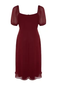 Trendyol Curve Burgundy Weaving slit Dress - Image 8