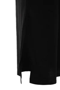 Trendyol Curve Black V-neck slit Maxi/LONG 100% Cotton Knitting Dress - Image 7