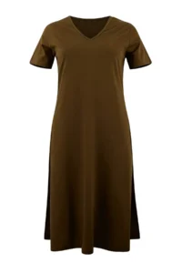 Trendyol Curve Khaki single jersey Knitting Plus Size Dress - Image 3