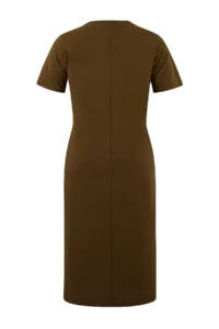 Trendyol Curve Khaki single jersey Knitting Plus Size Dress - Image 5