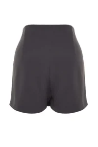 Trendyol Curve Gray Weaving Lace Detailed Mini Plus Size Shorts Skirt - Image 9