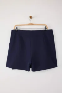 Trendyol Curve Navy Blue Weaving Lace Detailed Mini Plus Size Shorts Skirt - Image 8