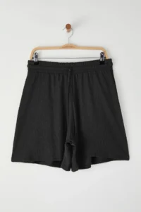 Trendyol Curve Black Elastic Waist Plus Size Knitting Shorts - Image 6
