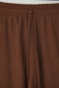 Trendyol Curve Brown Elastic Waist Plus Size Knitting Shorts - Image 7