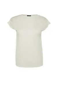 Trendyol Curve Stone Crew Neck Kol Detailed 100% Cotton Knitting T-Shirt - Image 6