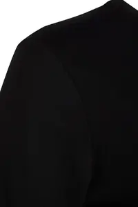Trendyol Curve Black relaxed Crew Neck slit 100% Cotton Knitting T-Shirt - Image 7