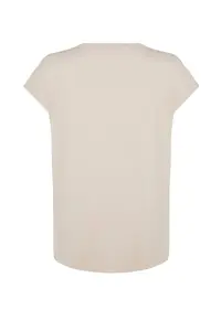 Trendyol Curve Mink relaxed V-neck slit 100% Cotton Knitting T-Shirt - Image 7