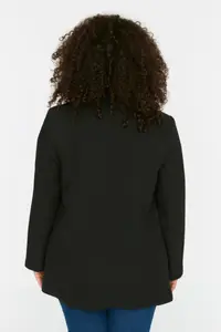 Trendyol Curve Black Leopard Lining Detailed Blazer Weaving Jacket - Image 5