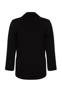 Trendyol Curve Black Leopard Lining Detailed Blazer Weaving Jacket - Image 8
