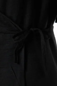 Trendyol Curve Black Plain wrap Midi Weaving Plus Size Dress - Image 7