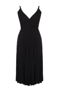 Trendyol Curve Black Double breasted Yaka Sleeveless Knitting Dress - Image 5