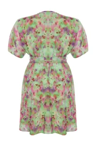 Trendyol Curve Multicolored Siphon Weaving Plus Size Dress - Image 8