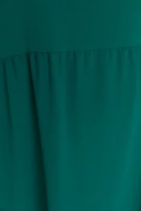 Trendyol Curve Emerald Green shift/Plain Cut Dog collar Midi Weaving Dress - Image 4