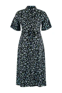 Trendyol Curve Navy Blue*001 shally Weaving Plus Size Dress